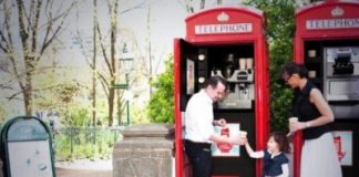 Cabines telefônicas viram máquinas de café na Inglaterra